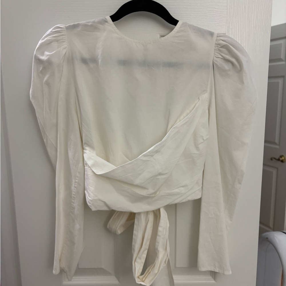 Ulla Johnson Eden cropped cotton blouse in white
